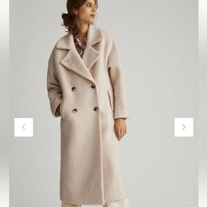Anthropologie Boucle Cocoon Coat Size M/P cream wool blend retail $368